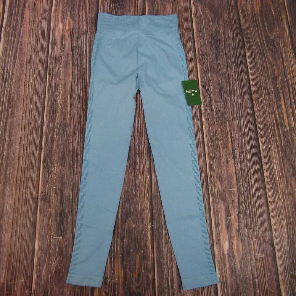 Halara NEW NWT Womens Small Light Blue Leggings Butt Scrunch Yoga Gym Workout - Picture 1 of 2